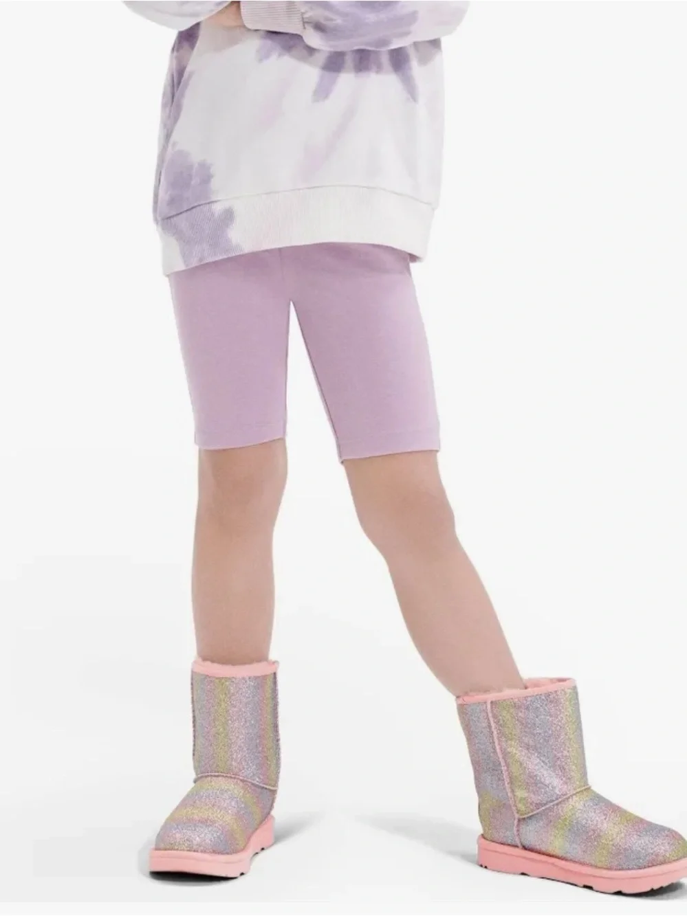 Uggs Kids Classic Glitter Boots in Metallic Rainbow, size 4